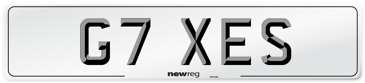 G7 XES Number Plate from New Reg